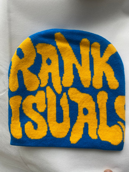 Blue/Yellow Skully Beanie