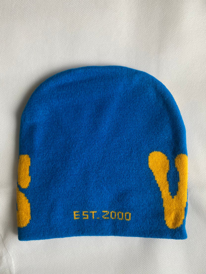 Blue/Yellow Skully Beanie